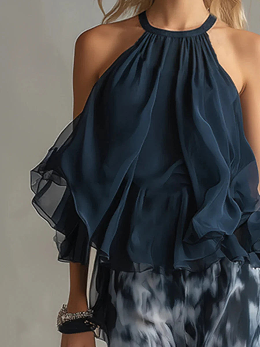 Conjunto estampado azul de dos piezas RL Kiara - Renluma