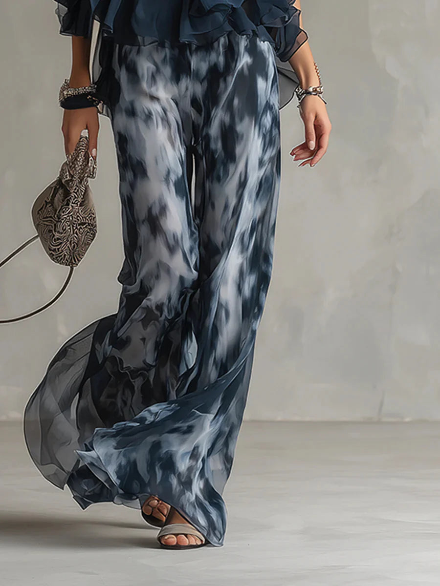 Conjunto estampado azul de dos piezas RL Kiara - Renluma