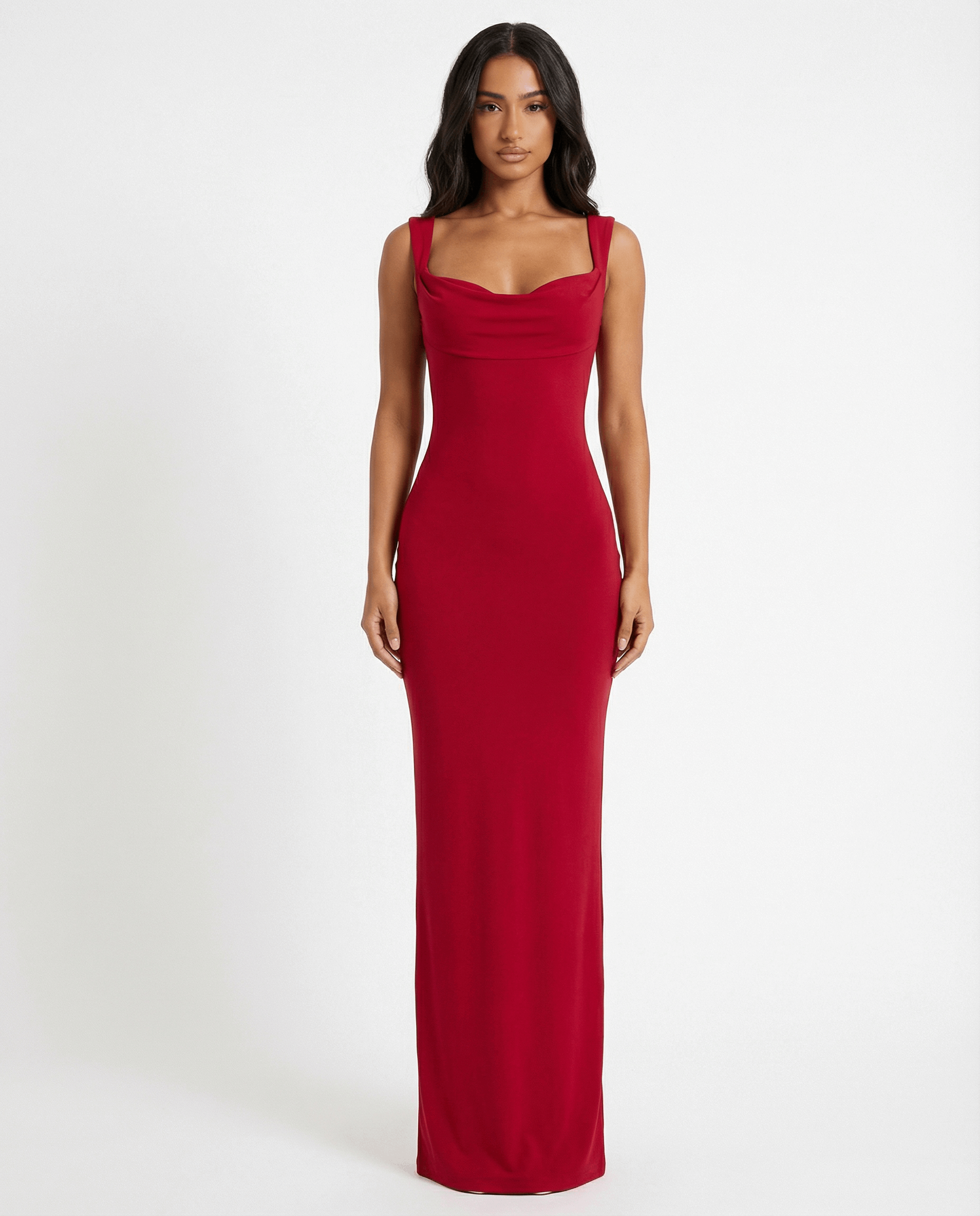 VESTIDO LARGO ESPALDA DESCUBIERTA CON LAZO
