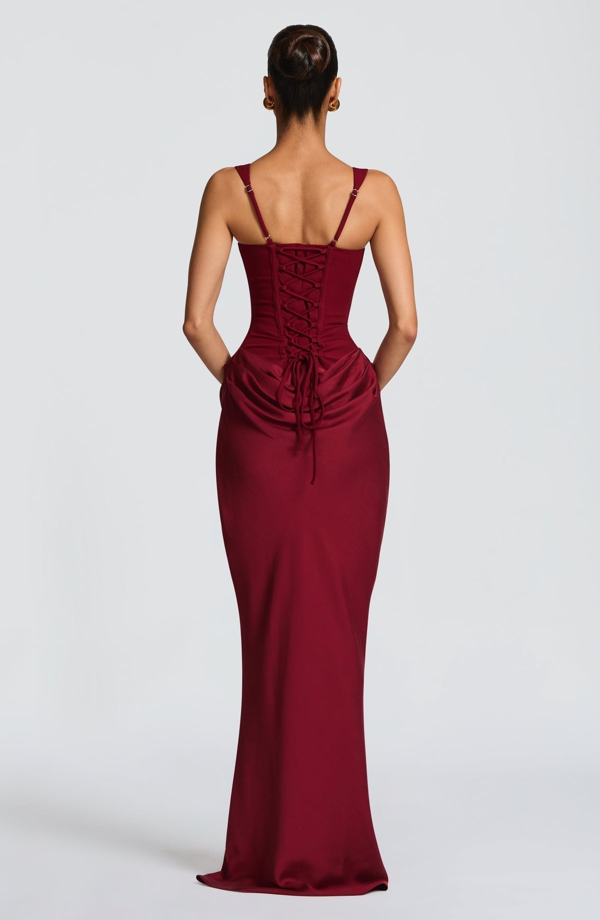 VESTIDO LARGO CORSET DRAPEADO