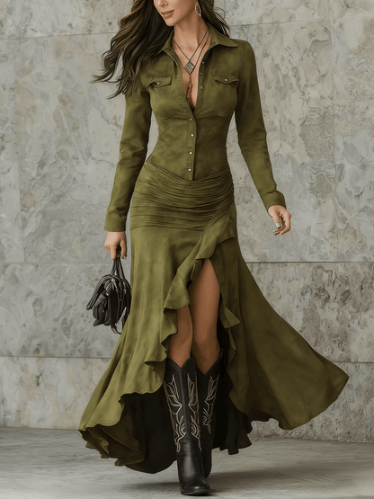 VESTIDO DE TERCIOPELO MANGA LARGA