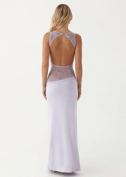 VESTIDO LARGO DETALLE TRANSPARENCIA