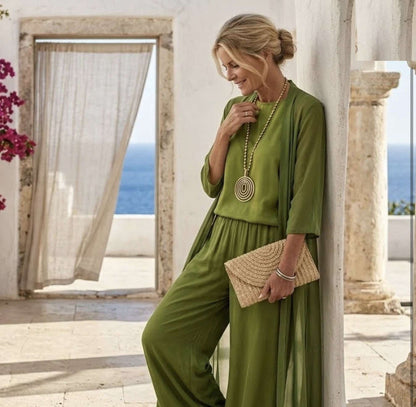Conjunto verde elegante de fiesta Renluma cuerpo entero