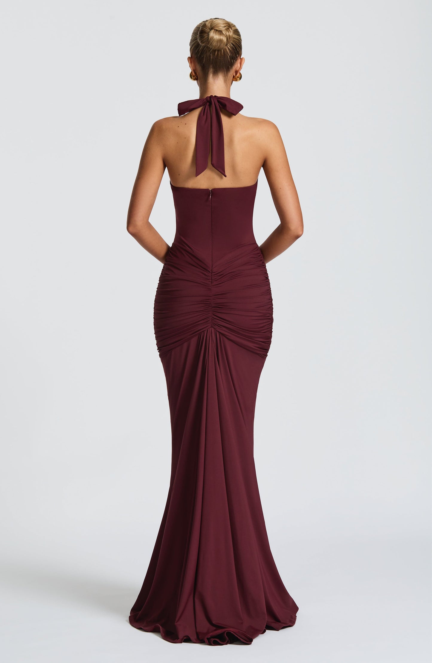 VESTIDO LARGO HALTER DRAPEADO